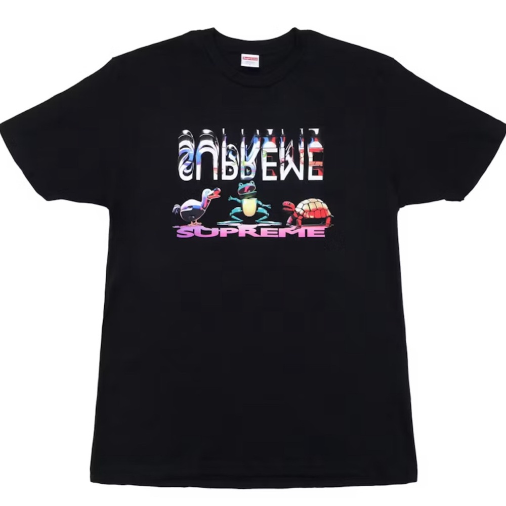 Supreme Friends Tee in black with Vibrant Animal Graphic